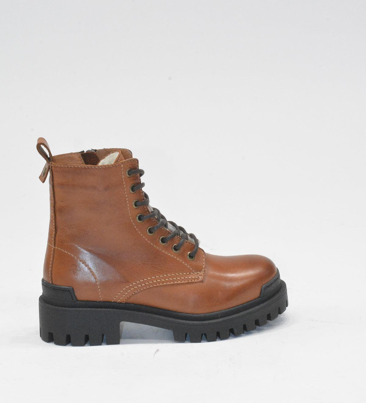 Shoedesign Copenhagen støvle - Hacker i Cognac med snøre