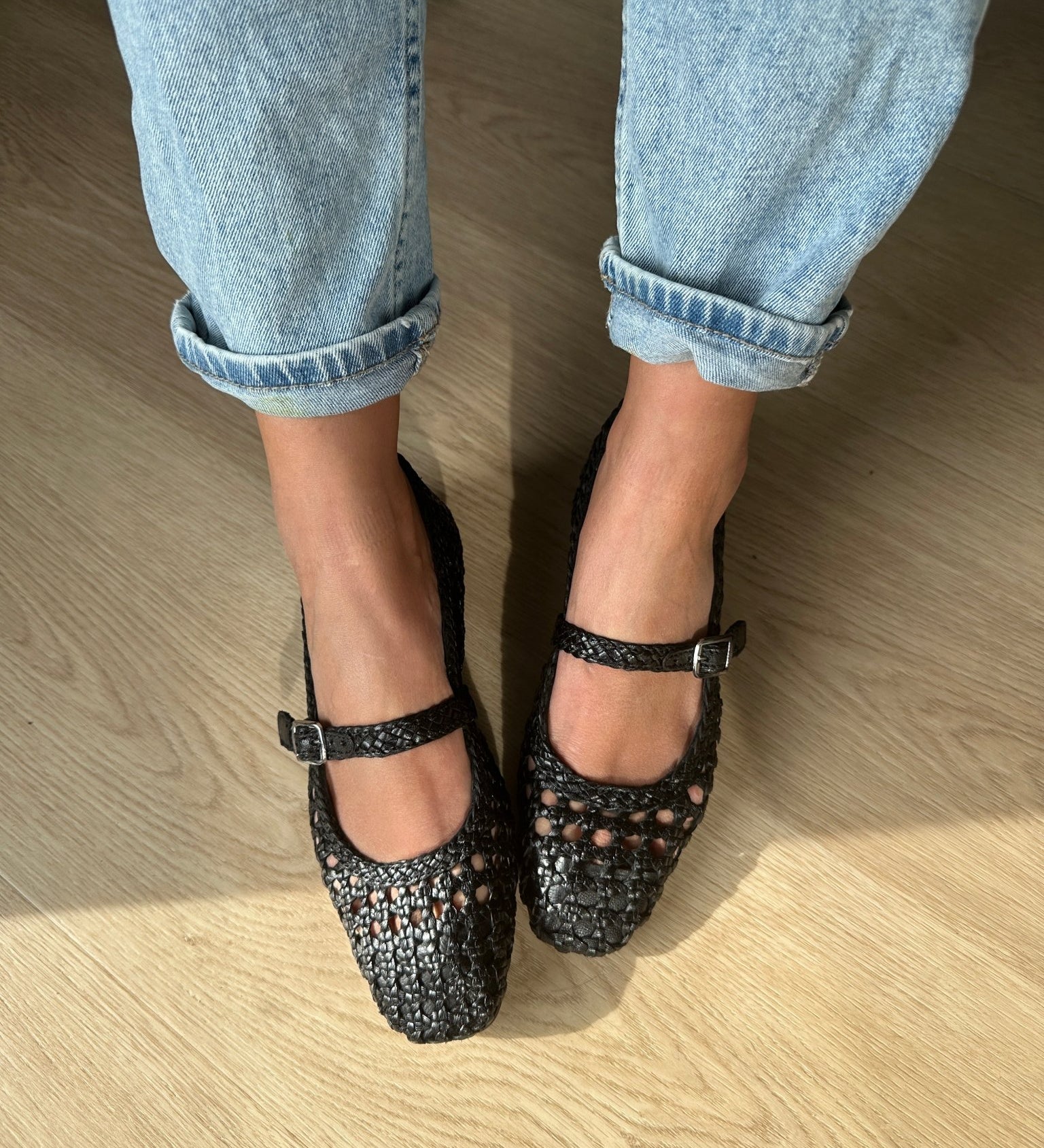 Sofie Schnoor ballerina sort flet med rem