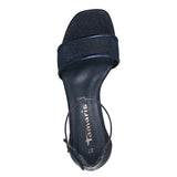 Tamaris sandal med hæl i navy blå glitter 28266